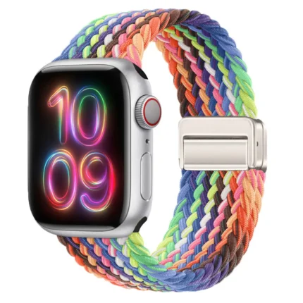 Nylon Rainbow Braided Apple Watch Band
