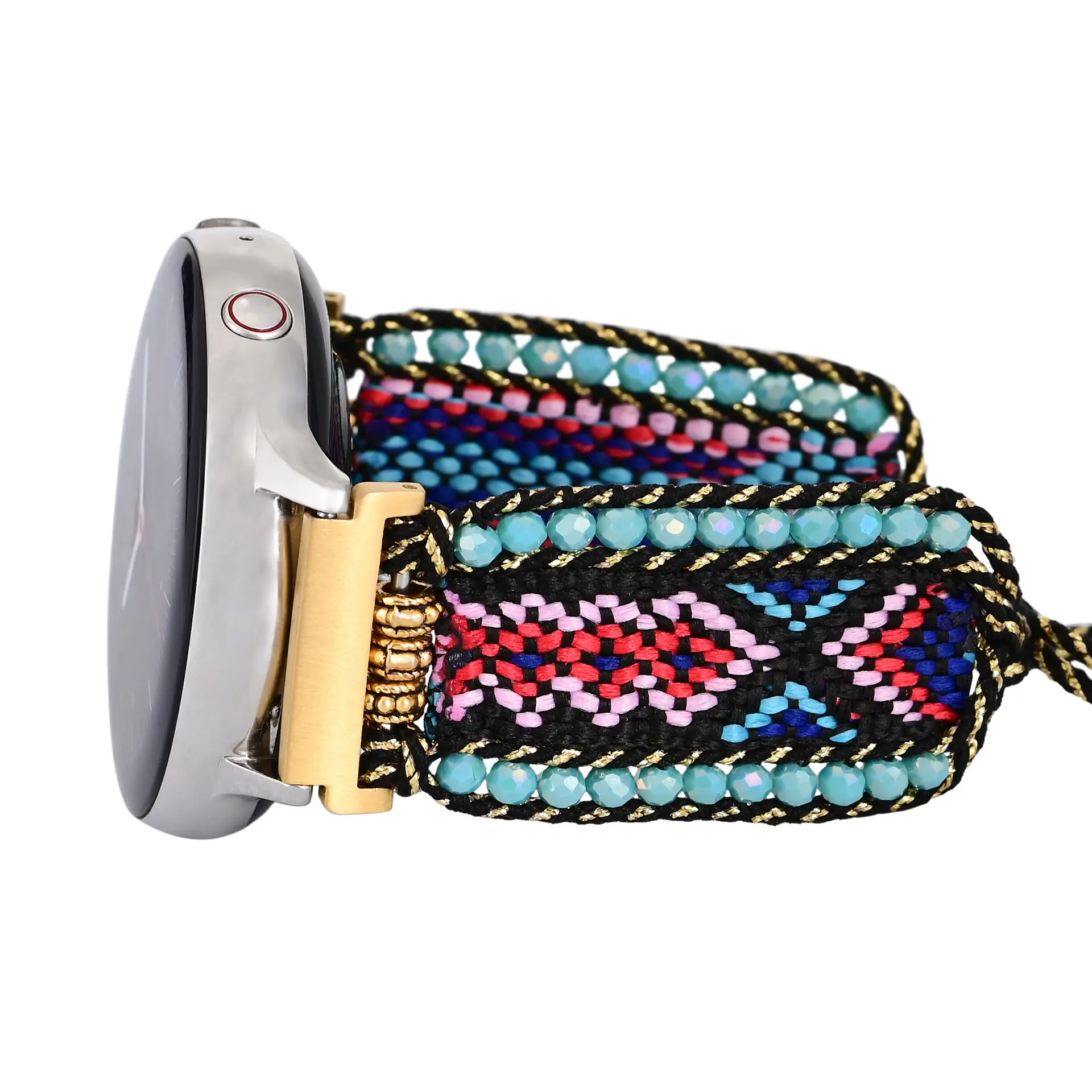 Bohemian Black Nylon Braided Samsung Watch Band (2)