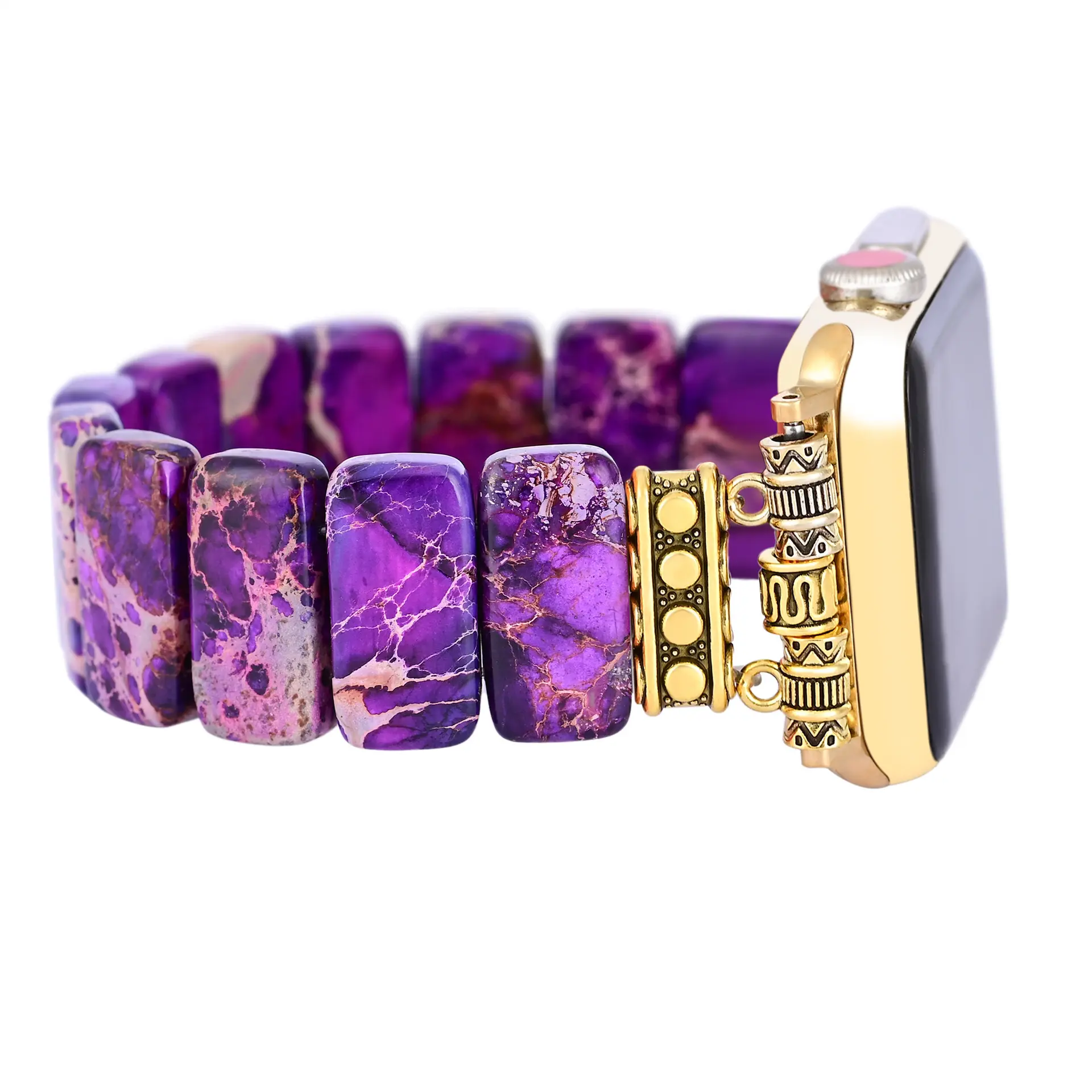 Bohemian Purple Stone Slab Apple Watch Band (1)